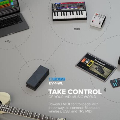 Boss EV-1-WL World's first wireless MIDI expression pedal Shipping