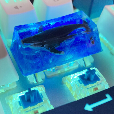 1 PC Whale Fall Theme Keycap Resin 2x Backspace OEM Heigh For Cherry MX Keyboard