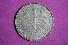 1962 F Germany Max Planck 2 Marks Copper-Nickel Coin #M20154