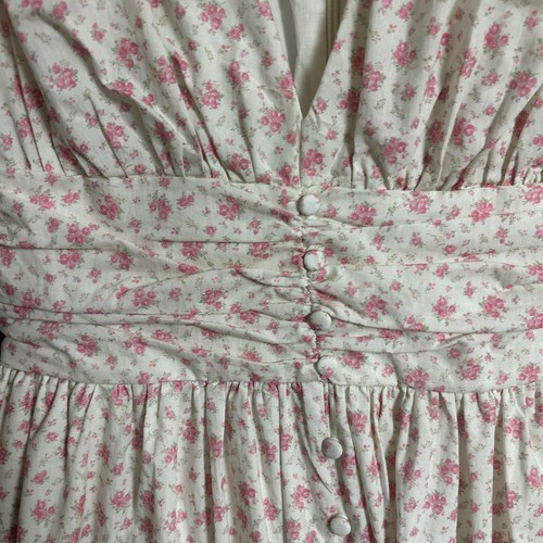Storia Dress S Pink Cream Floral Dainty Feminine Cottage Prairie Preppy Picnic - Picture 4 of 16
