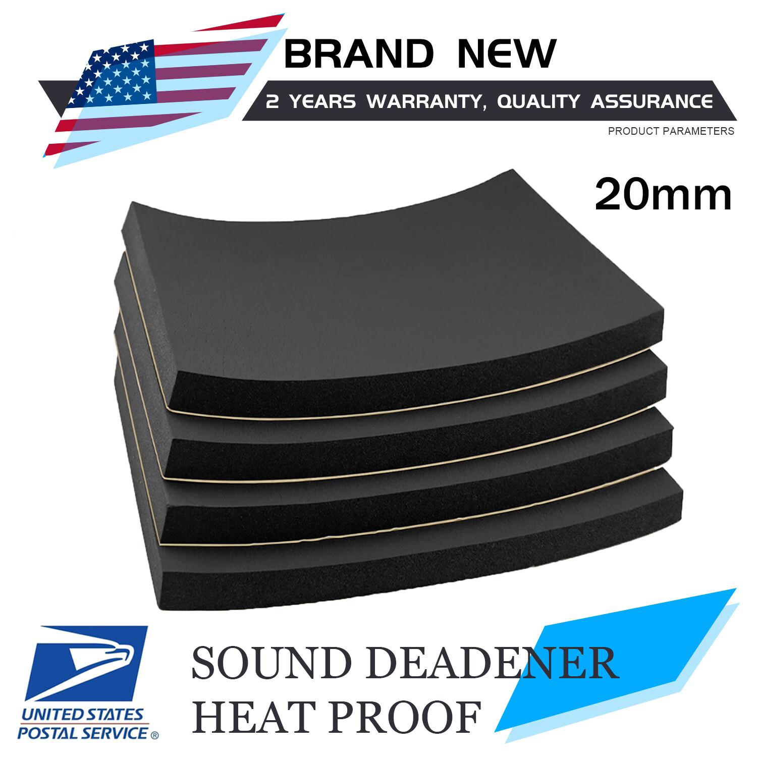20MM Thick Sound Deadener Mat Noise&Heat Shield Insulation Car Hood Trunk Door