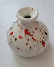 Vintage - Bar Harbo Pottery - Maine Multicolored Drip  Vase