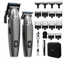 Professional Hair Clippers for Men, Electric Hair Trimmer with Barber Bag (Gray)