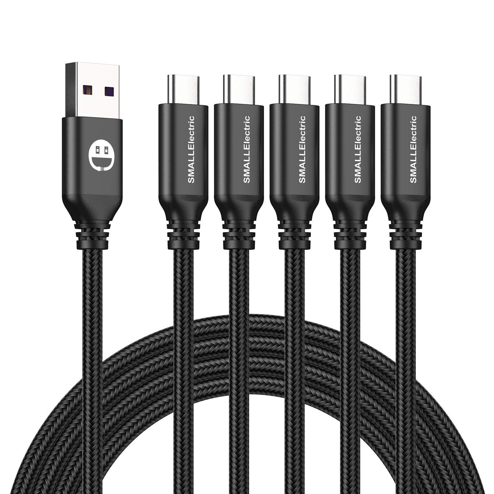 6ft USB-C Fast Charging Cable 5-Pack 3A Rapid Charger Cord