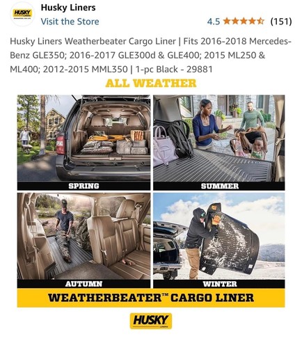 Husky Liners Weatherbeater Cargo Liner | Fits 2016-2018 Mercedes-Benz GLE350 - Picture 4 of 4