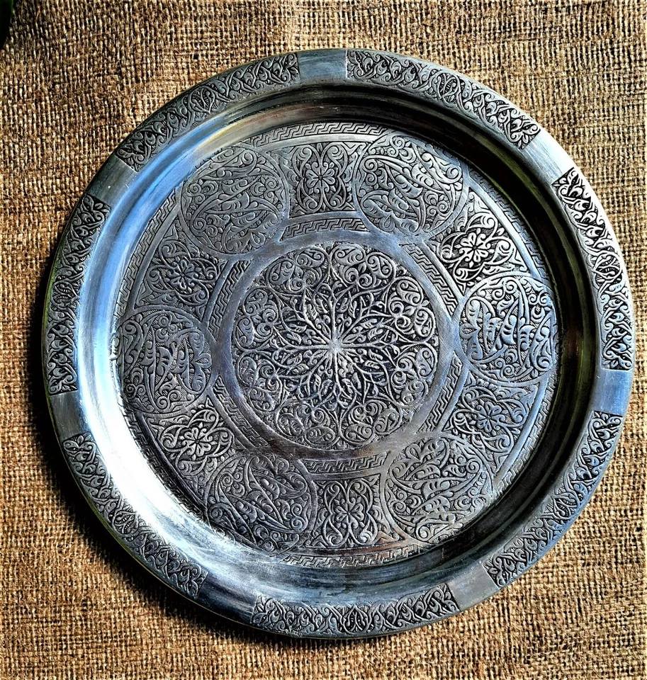 4 Kinds of Turkish Handmade Copper Serving Tray,Kitchen Utilities,Ottoman Tray, - Image 4 of 4