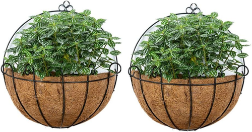 2 Pcs 14 Inch Hanging Planters for Indoor Wall Planter Pots with Coconut Liners