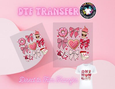 Xoxo pink Coquette Heart Vday DTF Print Only, DIY, Heat Transfer, T-shirt Design
