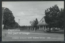 ME Albion RPPC c50 ROBBIES MART & ESSO GAS STATION Cars