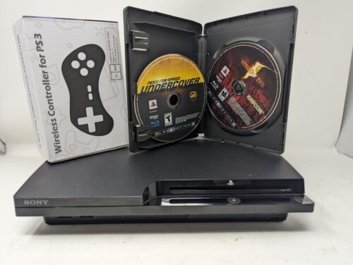 Console de jeu Sony PS3 PlayStation 3 mince CECH-2501B 298 Go avec Resident Evil 5  - Photo 1/11