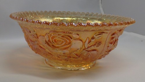 Vintage, Imperial, Carnival Glass, Marigold & Rose, Amber Lustre, Fruit Bowl - Picture 2 of 4