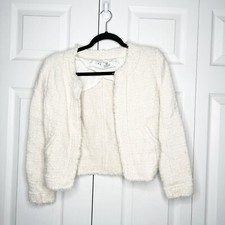 IRO Moana White Tweed Metallic 3/4 Sleeve Crop Jacket Women's Size FR 34 US 2