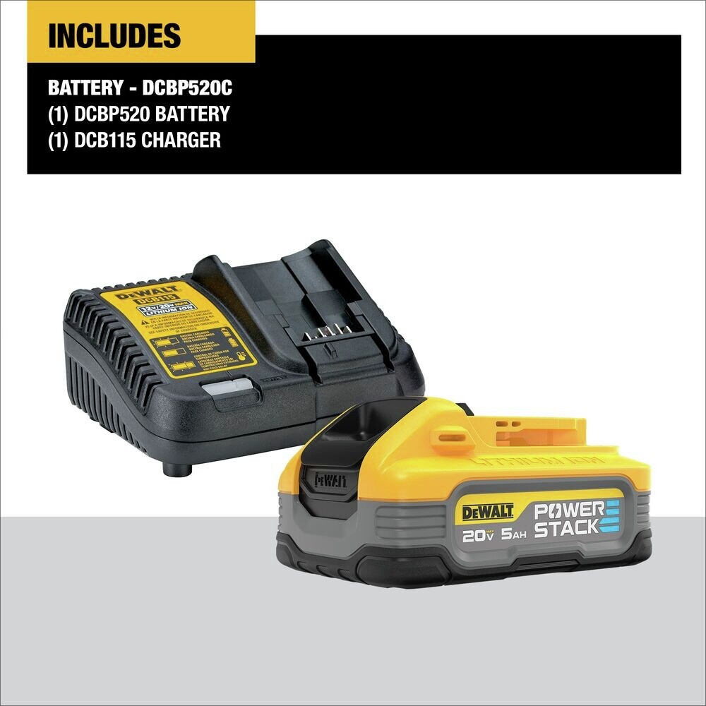 Dewalt DCBP520C POWERSTACK 20V MAX 5 Ah LiIon Battery & Charger Kit