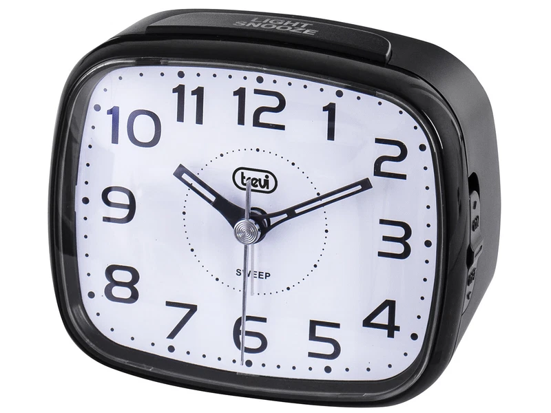 Orologio Sveglia Quarzo Trevi SL 3054 Nero Sweep Silenziosa con Luce
