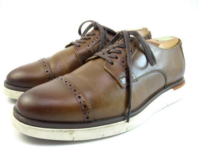 SAOLA Allen Edmonds "CALEB" Pelle IBRIDO STRINGATO Derby 8 D Mogano (421N)