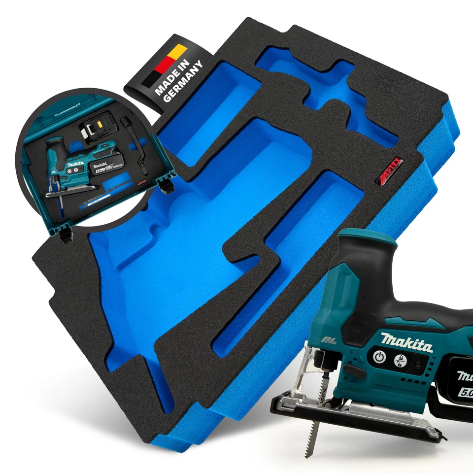 APTEX Schaumeinlage für Makita Akku-Pendelhubstichsäge DJV 185 MakPac Gr. 2-3