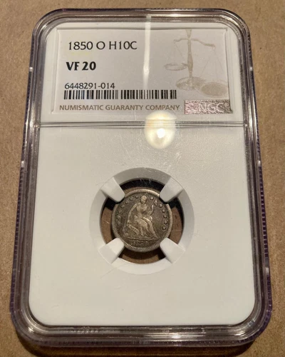 1850-O NGC VF20 Liberty Seated Half Dime H10c - New Orleans Mint
