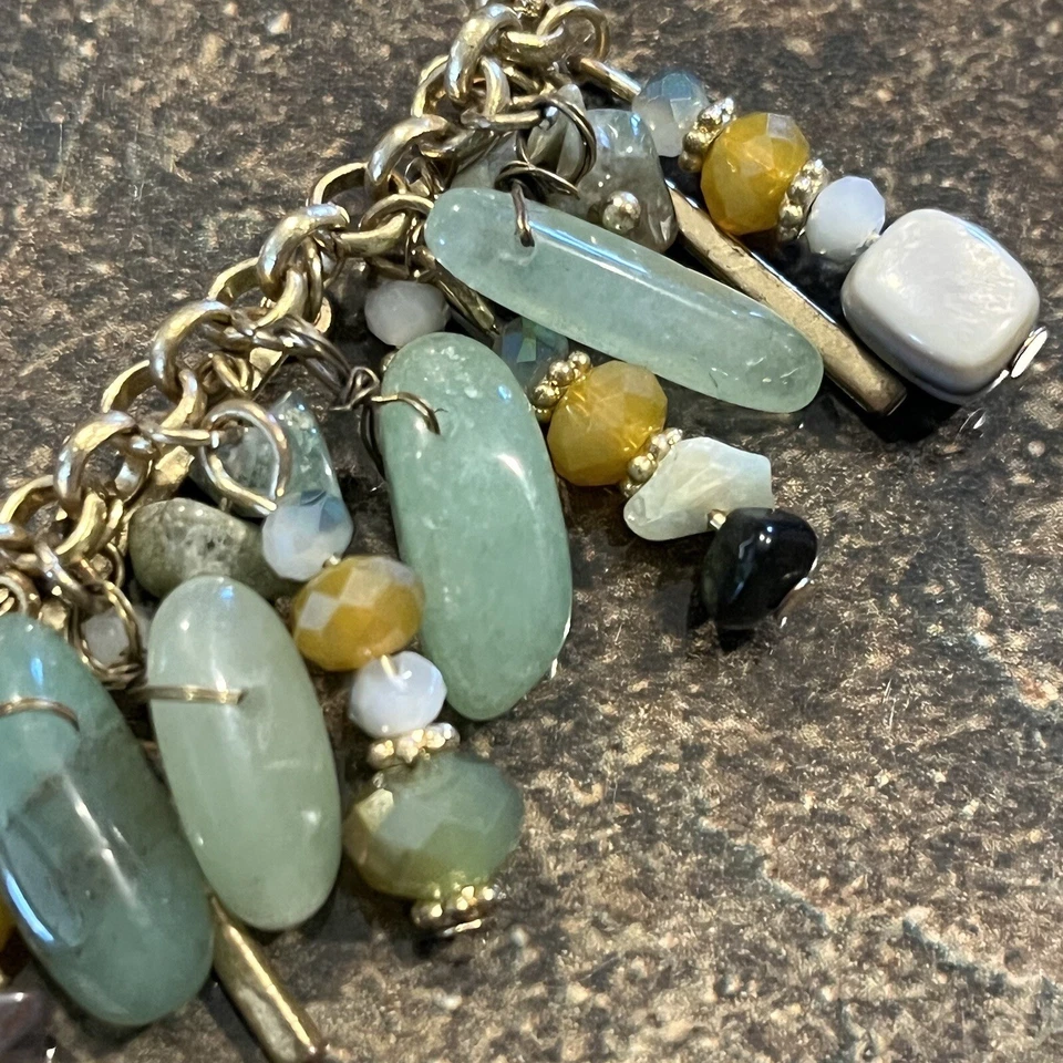 "Hermosa piedra preciosa, vidrio facetado en cascada jade dorado, esplendor de ágata 16""" Foto 4 de 4