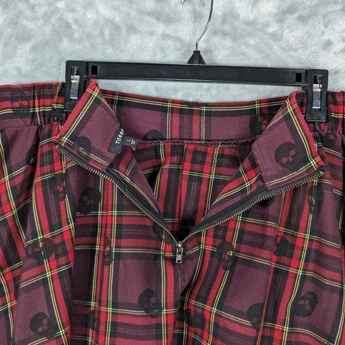Torrid Skirt Womens 1 Plus Skulls Plaid Pleated Whimsygoth Grunge 1990s Y2K Goth - Picture 7 of 9