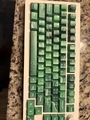 Custom White And Emerald Green Keyboard