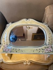 Robert Weiss Wood Framed Mirror With Shelf, 28.0" Tall x 25.0" Wide