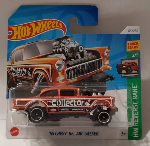 Hot Wheels `55 Chevy Bel Air Gasser 63/250 Hw Reverse Rake 2/5 HTB90-image