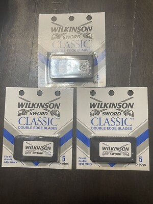 Wilkinson Sword Classic Double Edge Razor Blades 3 Packs Of 5 15 Blades