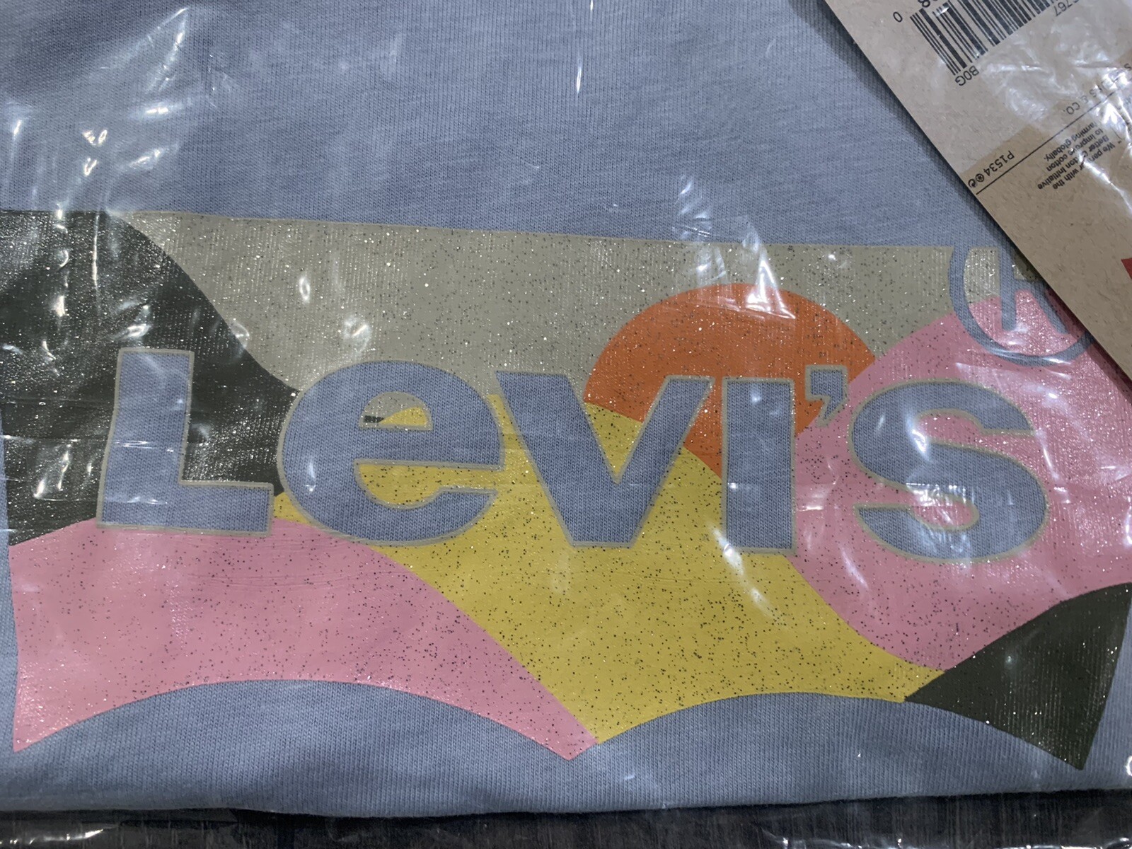 LEVI’s Girls Logo Blue Boxy Fit Short Sleeve Tee size S thumbnail 3