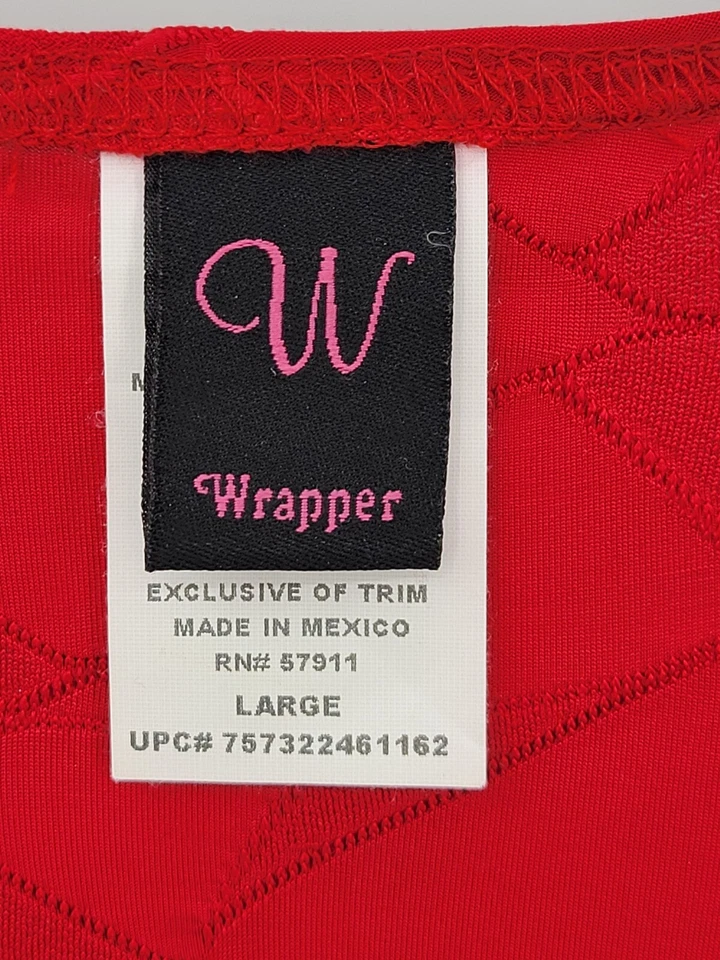 Wrapper London Top Womens Large Red Twist Front Stretch Knit Fitted Romantic - Image 3 of 4