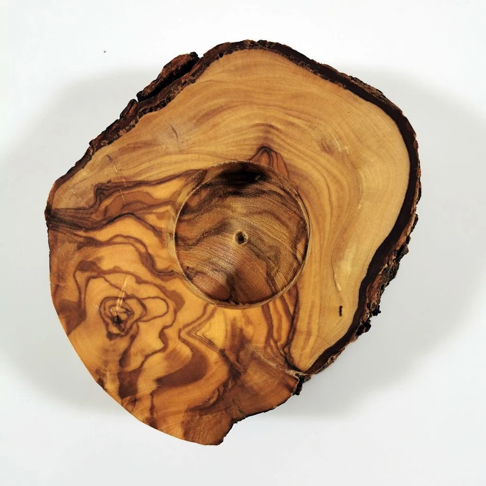 Teelichthalter Kerzenhalter Eierbecher Olivenholz rustikal - Bild 4 von 4