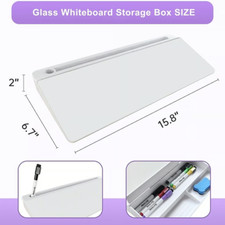 Desk Whiteboard, Dry Erase Glass Whiteboard with Storage Box - Computer Keyboard