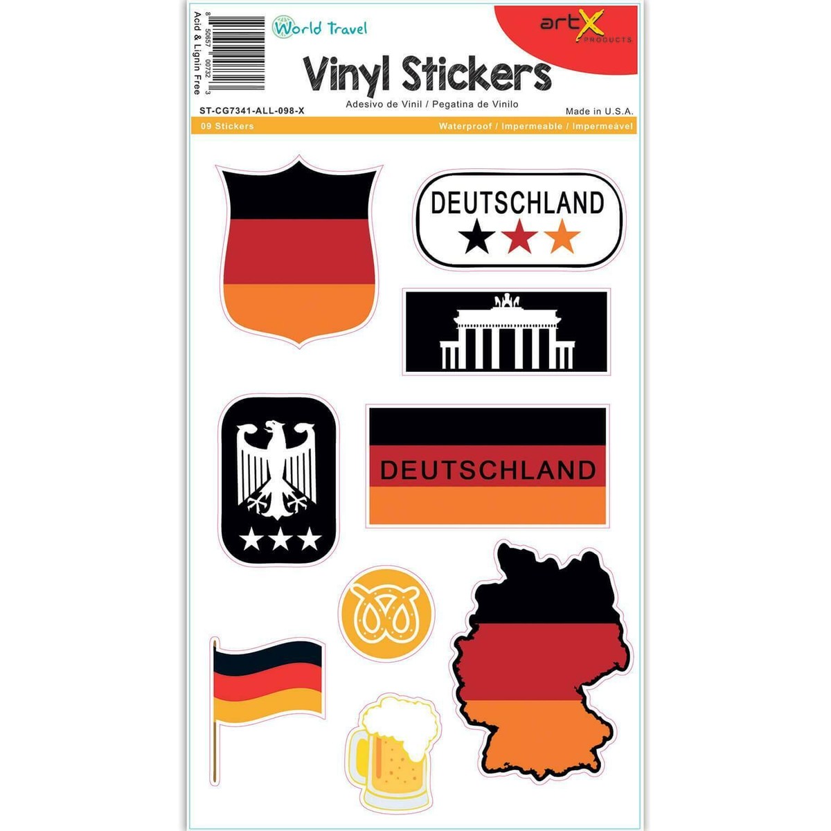 Lot De 25 Stickers Autocollants En Vinyle, Tailles Assorties, Thème Danmark - Neuf