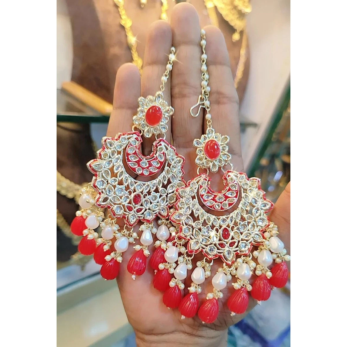 Indian Women Bollywood Gold Plated Jewelry Jhumka Jhumki Dangle Drop  Earrings | eBay