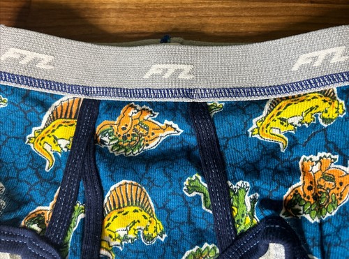 Vtg Boys Underwear Fruit Of The Loom Sz L Dinosaur Fashion Brief FTL RARE Ringer - Picture 4 of 6