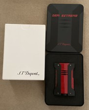 NIB TORCH FLAME CIGAR LIGHTER S.T DUPONT EXTREME RED BLACK NEW IN BOX  021402