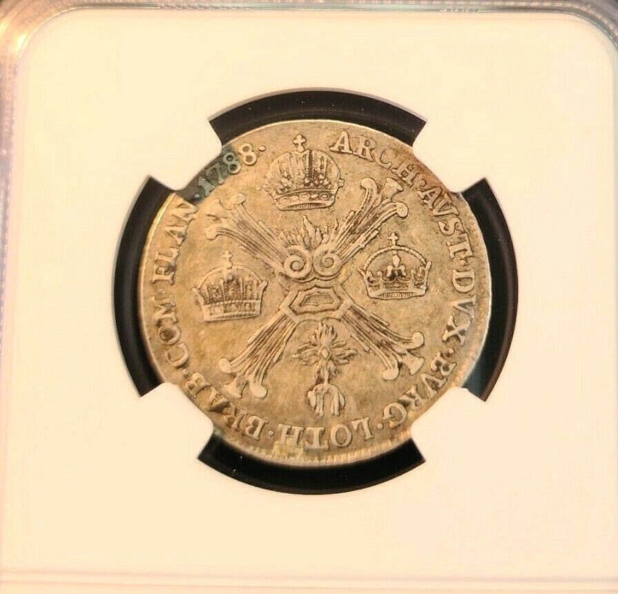 1788 B AUSTRIAN NETHERLANDS SILVER 1/4 KRONENTHALER JOSEPH II NGC