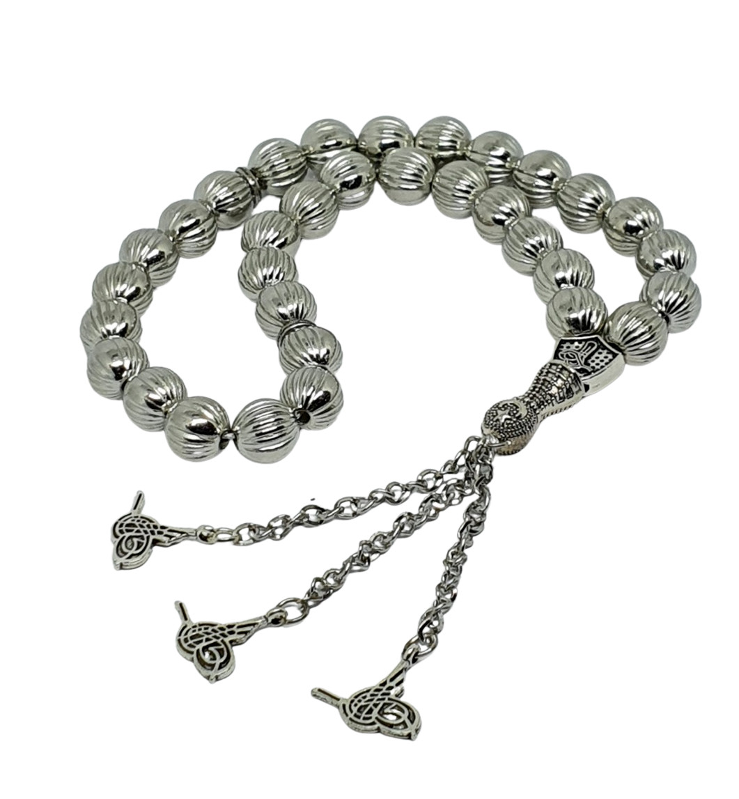 Tasbih Beads Tibetan Silver Islamic Prayer 33 Bead Misbaha Rosary Tasbeeh 10mm