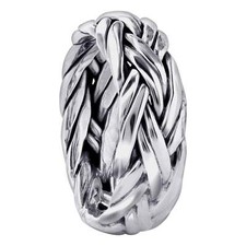 925 Sterling Silver High Polished Simple Braid Handmade Ring