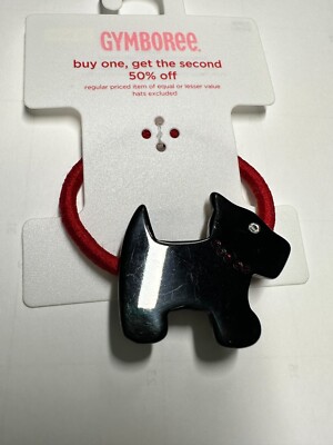Gymboree Girl Detective Line Ponytail Holder NWT Black Dog Scottie ...