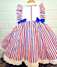 DREAM SALE 12-18 2-3  3-4 6-7  BABY GIRLS  red white blue  lined summer dress