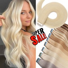 Tape in Hair Extensions Skin Weft Remy Human Hair Double-Side Adhesive Tape Hair