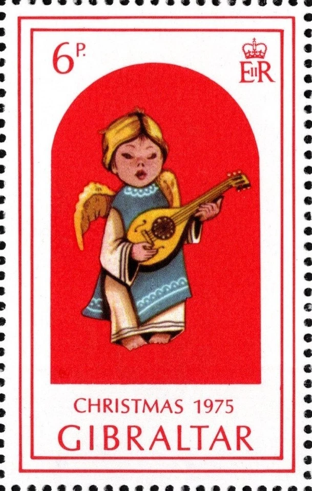 GIBRALTAR 1975 NAVIDAD UNA HOJA DE RECUERDO SEIS SELLOS MNH Foto 3 de 4