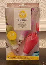12-Inch Disposable Decorating Bags for Piping and Decorating with Assorted Ic...