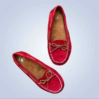 LAMO Sabrina Moccasin Red Suede Leather Casual Women's Shoe Size 9 - NEW no box