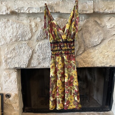 Lord And Taylor Chetta B, Peter Noviello Sherrie Bloom 100% Silk Dress  Size