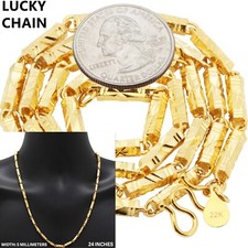 24''22K GOLD FILLED HIP HOP BULLET LINK CHAIN NECKLACE 5mm 53g