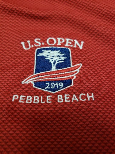 Greg Norman PlayDry Golf Polo 2019 US Open Pebble Beach Red - Picture 2 of 5
