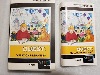 Jeu QUEST Culture Générale - THOMSON MO5/TO7 - 1984 - Rare Cassette + Cartouche