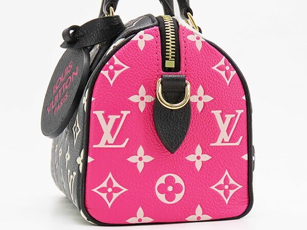 LOUIS VUITTON Speedy 20 2way Crossbody Hand Bag M46088 Black White Pink Purse LV image 3