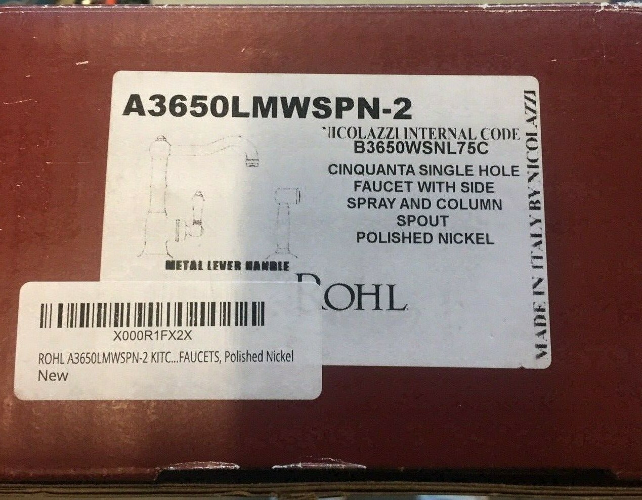 ROHL A3650LMWSPN-2 KITCHEN FAUCET, Polished Nickel